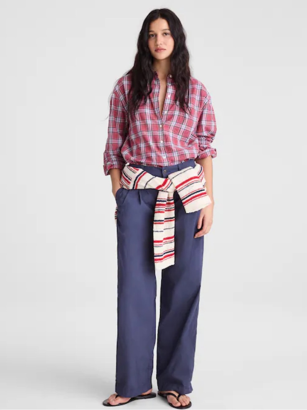 Madewell The Easy Shirt in Poplin - Red Balanced Plaid